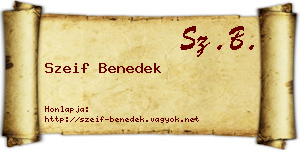 Szeif Benedek névjegykártya