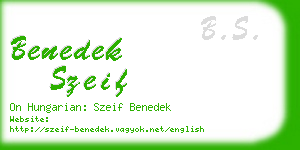 benedek szeif business card